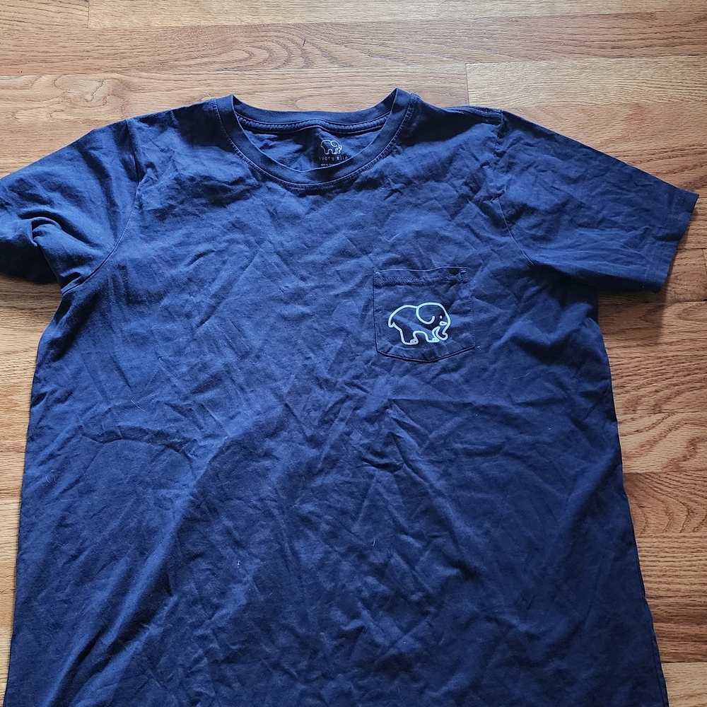 ivory ella Mystic CT Navy Short-Sleeve Pocket Tee with Elephant Logo